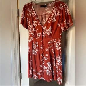 Burnt orange mid dress